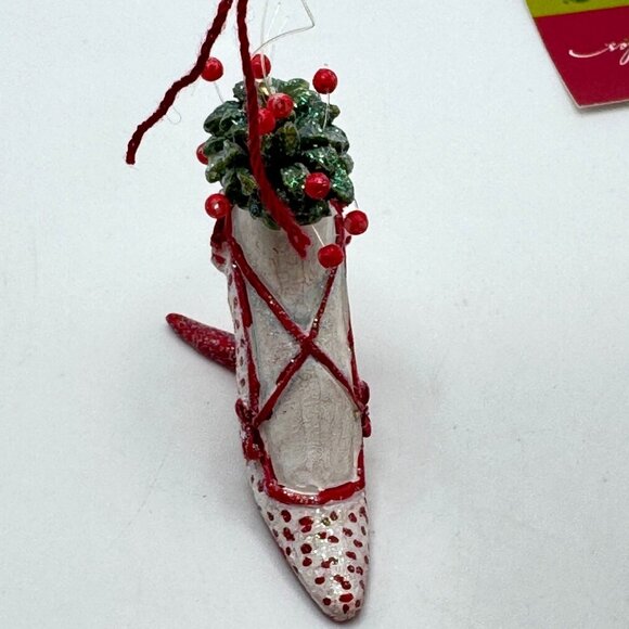 Dept 56 Patience Brewster Krinkles Christmas Elf High Heel Shoe Ornaments Resin - Picture 7 of 13